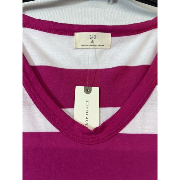 New Anthropologie Cloth & Stone Scoop-Neck Layering Tank Raspberry Pink Large L - Picture 4 of 4